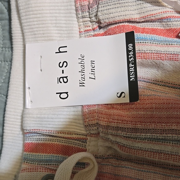 Dash Washable Linen Striped Shorts Size Small NWT - Picture 3 of 6